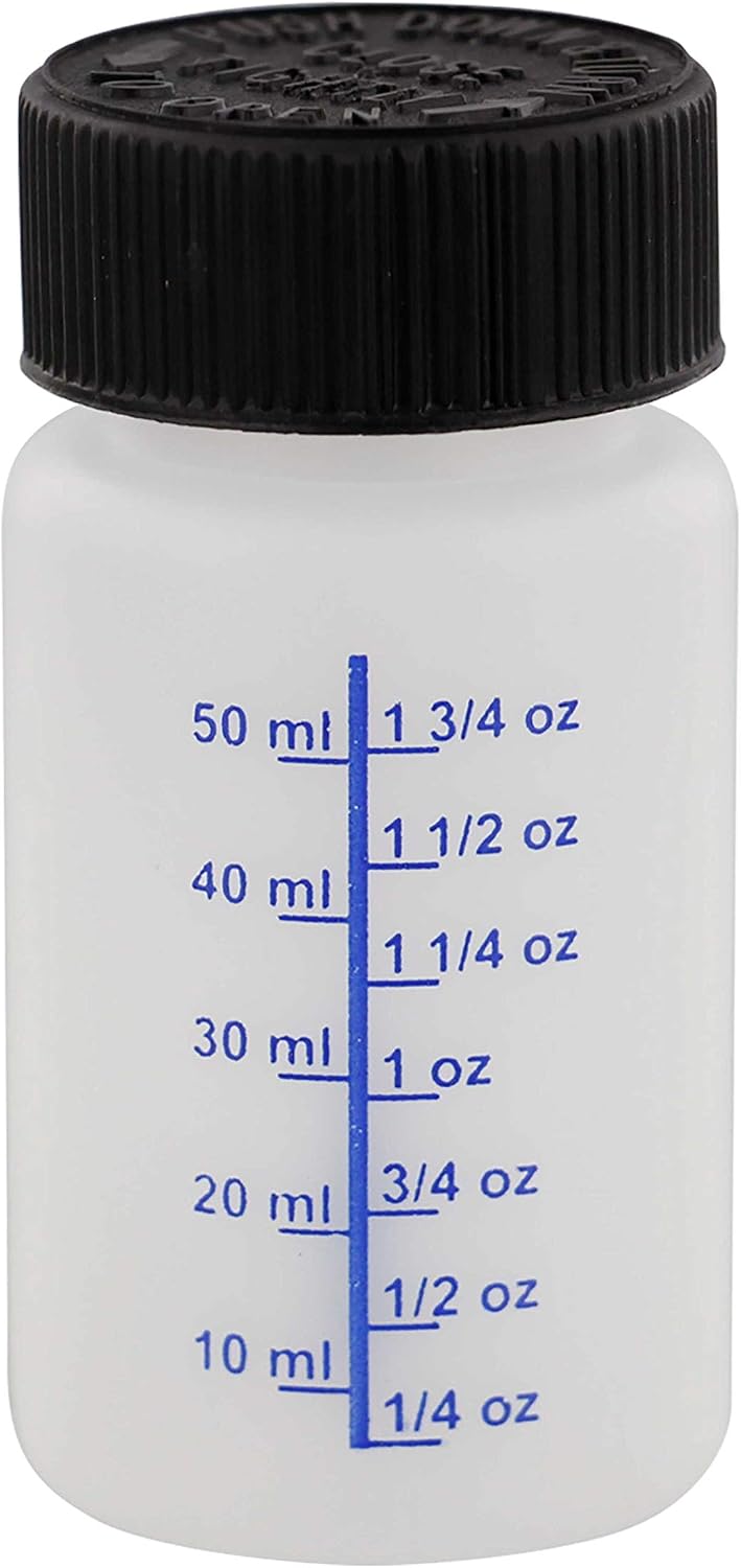 Botellas pintura 2oz tapas segur. caja 100 con mezclador