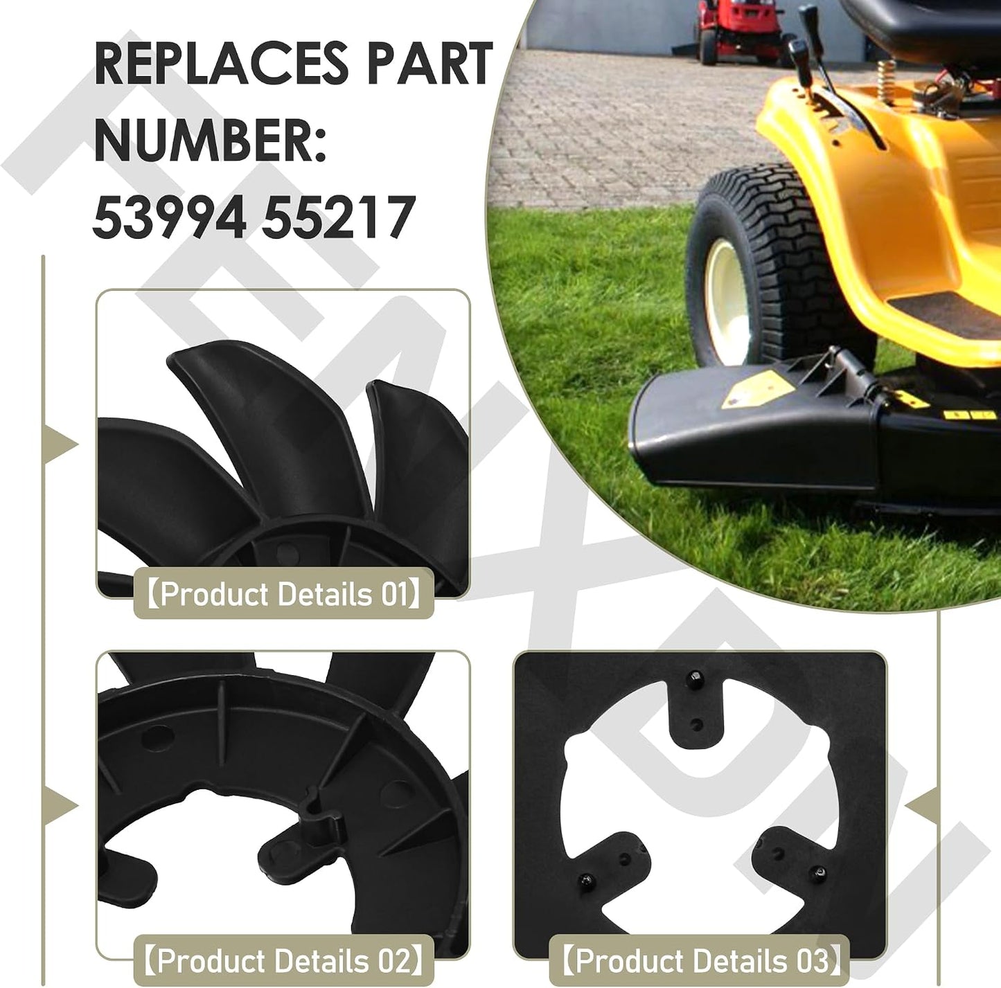 Ventilador transmisión 10 aspas 7" comp Cub Cadet 48-60"