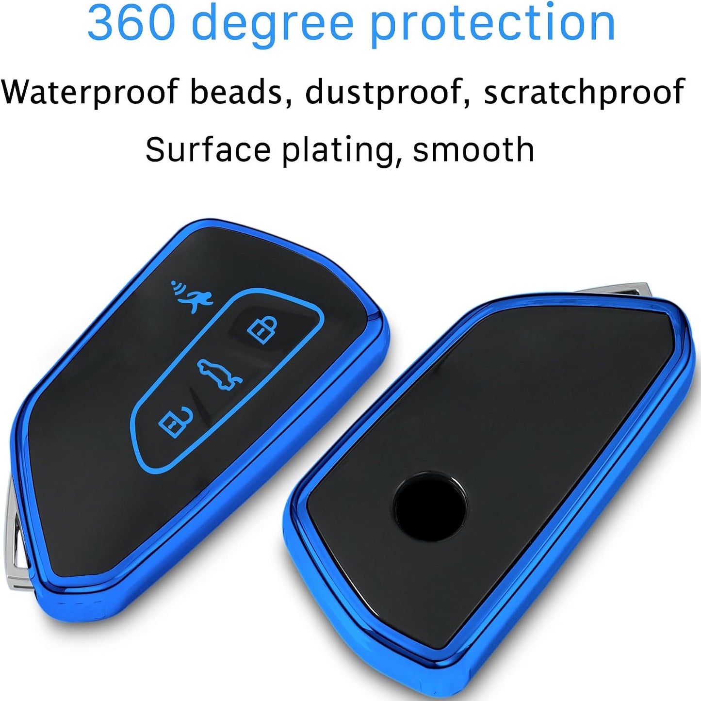 Funda llavero TPU comp VW Golf Seat Leon MK4 4 botones azul