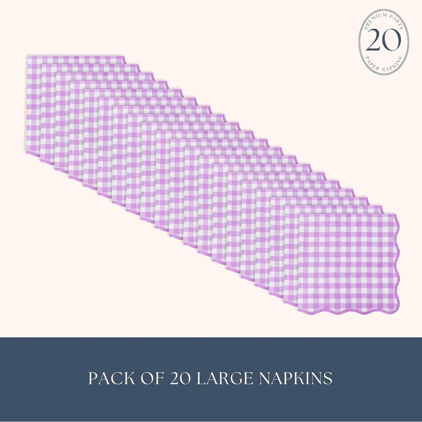 Servilletas papel cuadros morados para fiestas