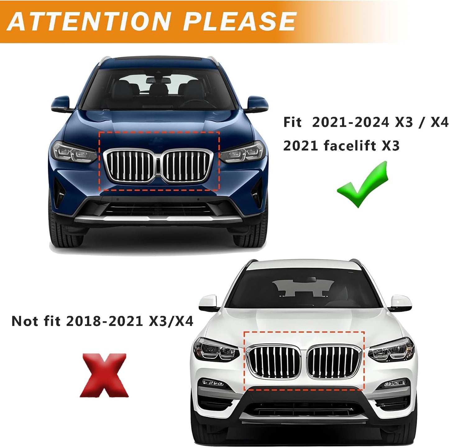 Parrilla X3 X4 diamante negro comp BMW G01 G