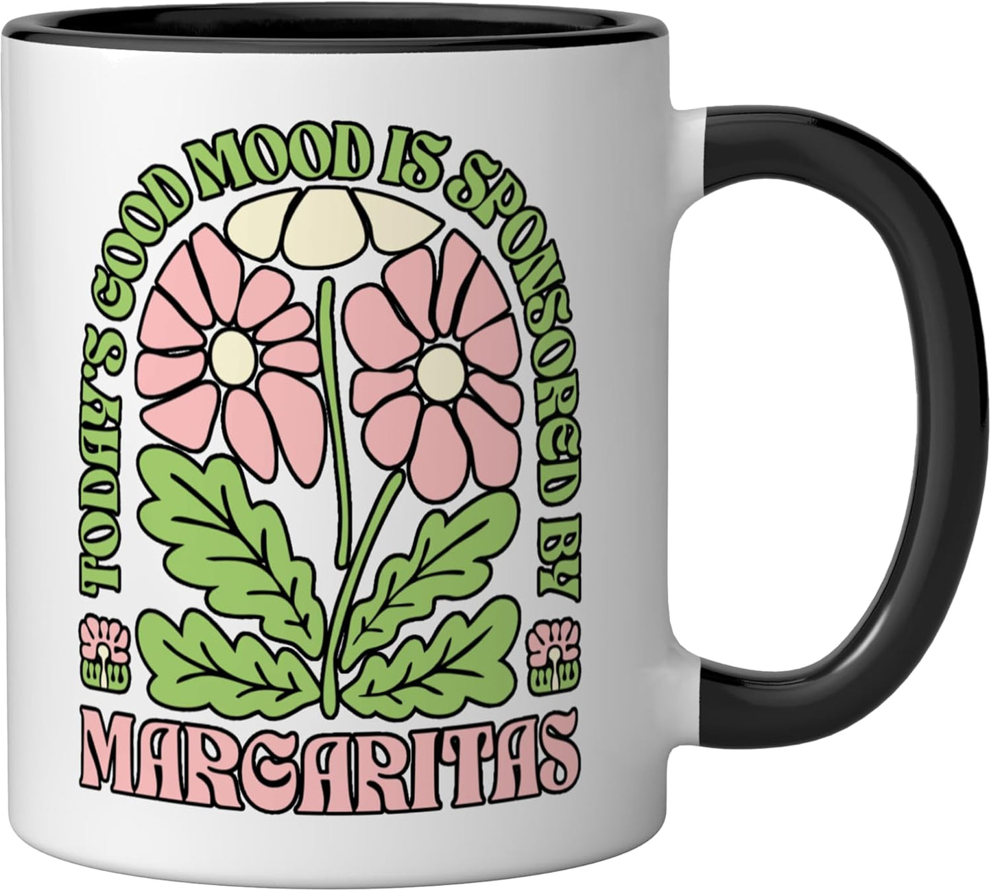 Taza Cerámica para Margarita Negro/Blanco