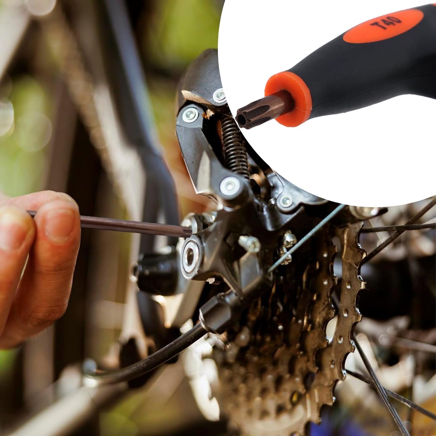 Destornillador Torx T40 acero S2 mango T doble extremo