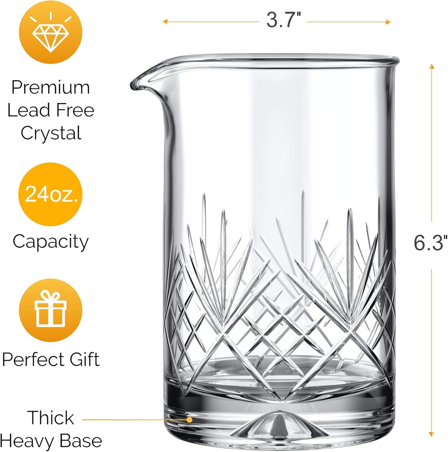 Vaso mezclador cristal 24oz sin costuras profesional