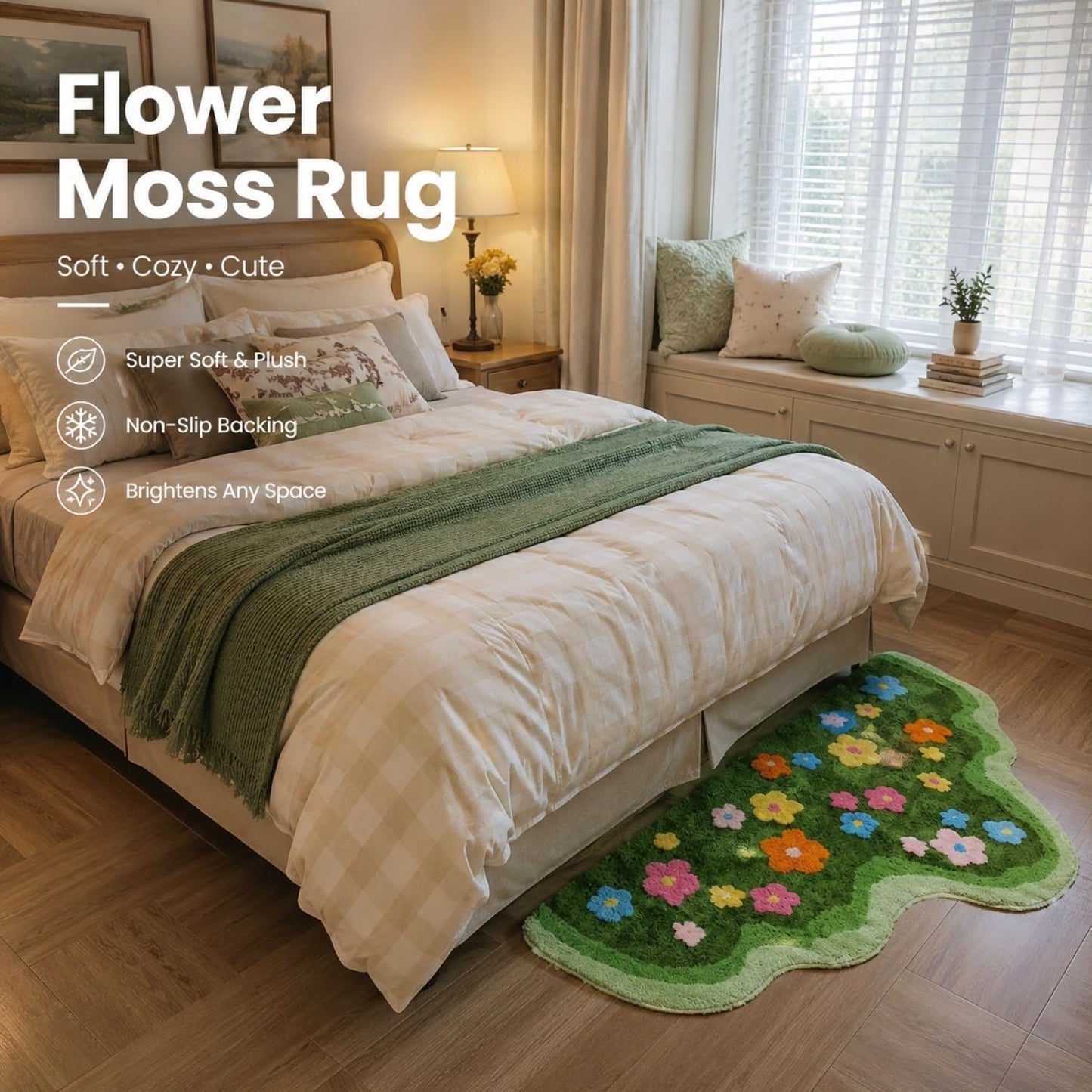 Alfombra baño antiderrap forma irregular 2x4ft
