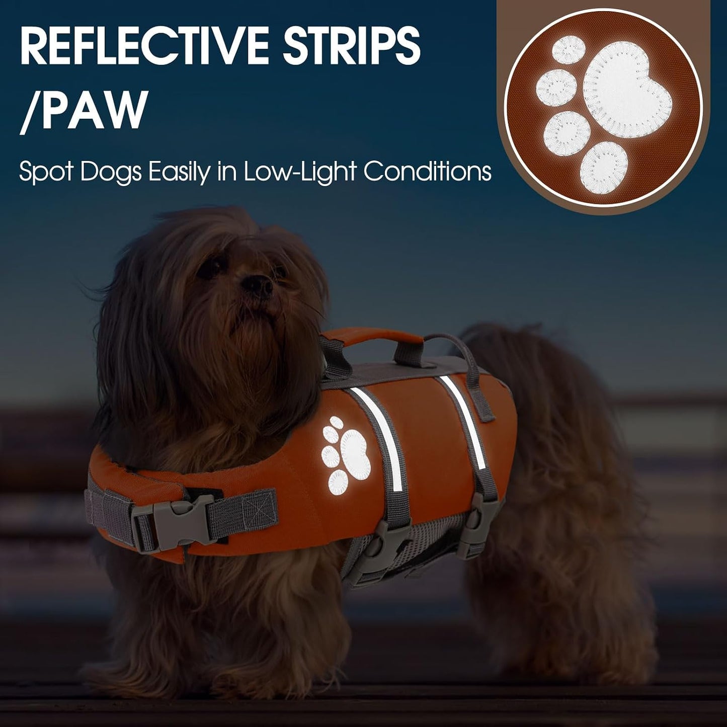 Chaleco salvavidas para perros pequeños ligero con asa