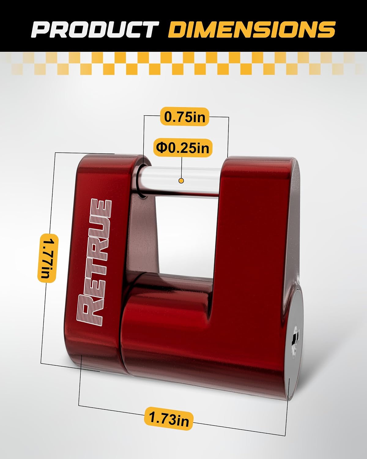 Bloqueo acoplador lengüeta 1/4pulg 3/4pulg remolque RV rojo