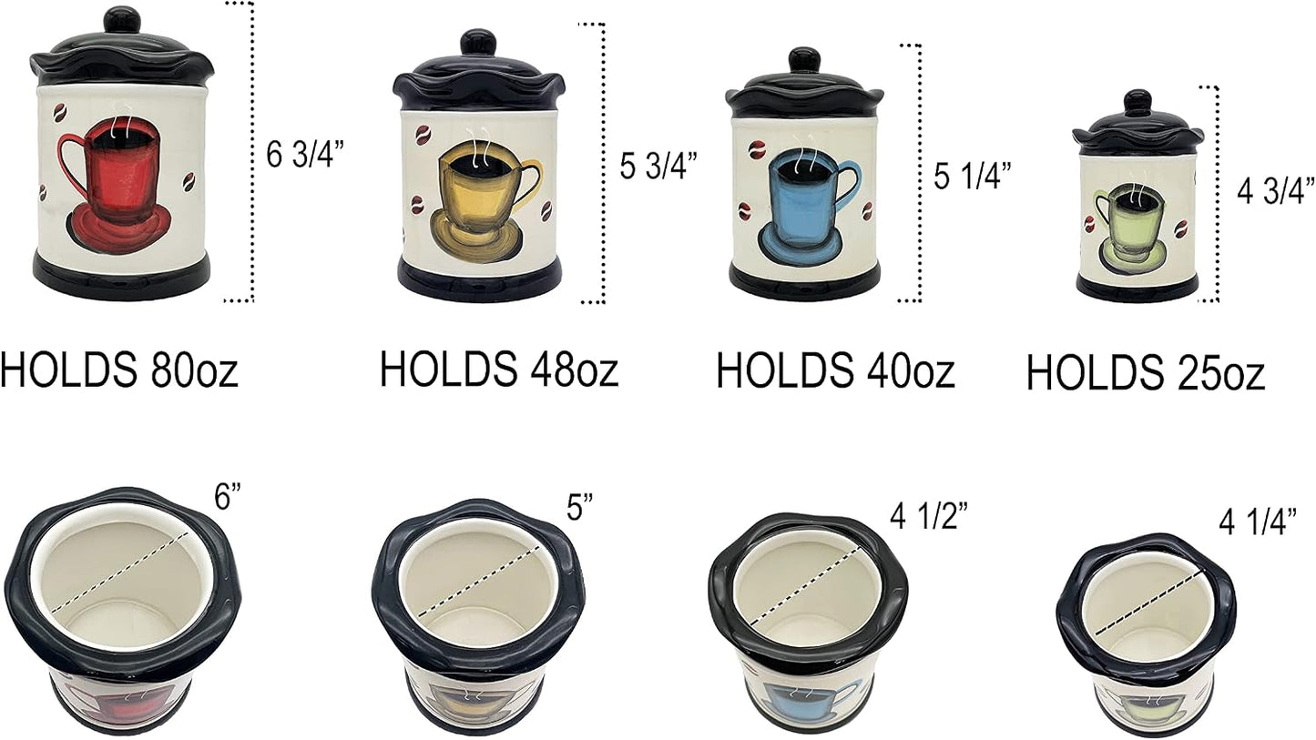 Set 4 tarros almacenamiento cocina herméticos