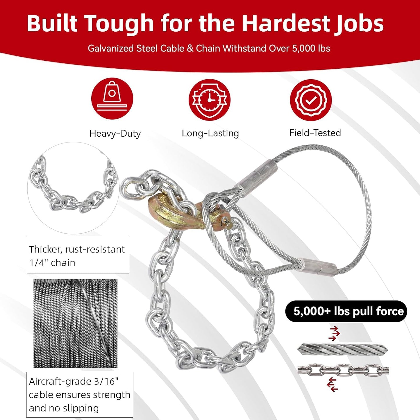 Herramienta para quitar postes valla 4x4 con cable galvanizado