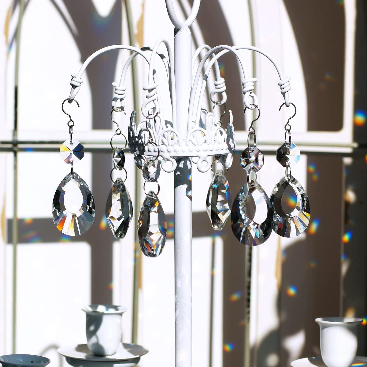 12 Cuentas Cristal Colgante para Lámpara Ventanas Navidad