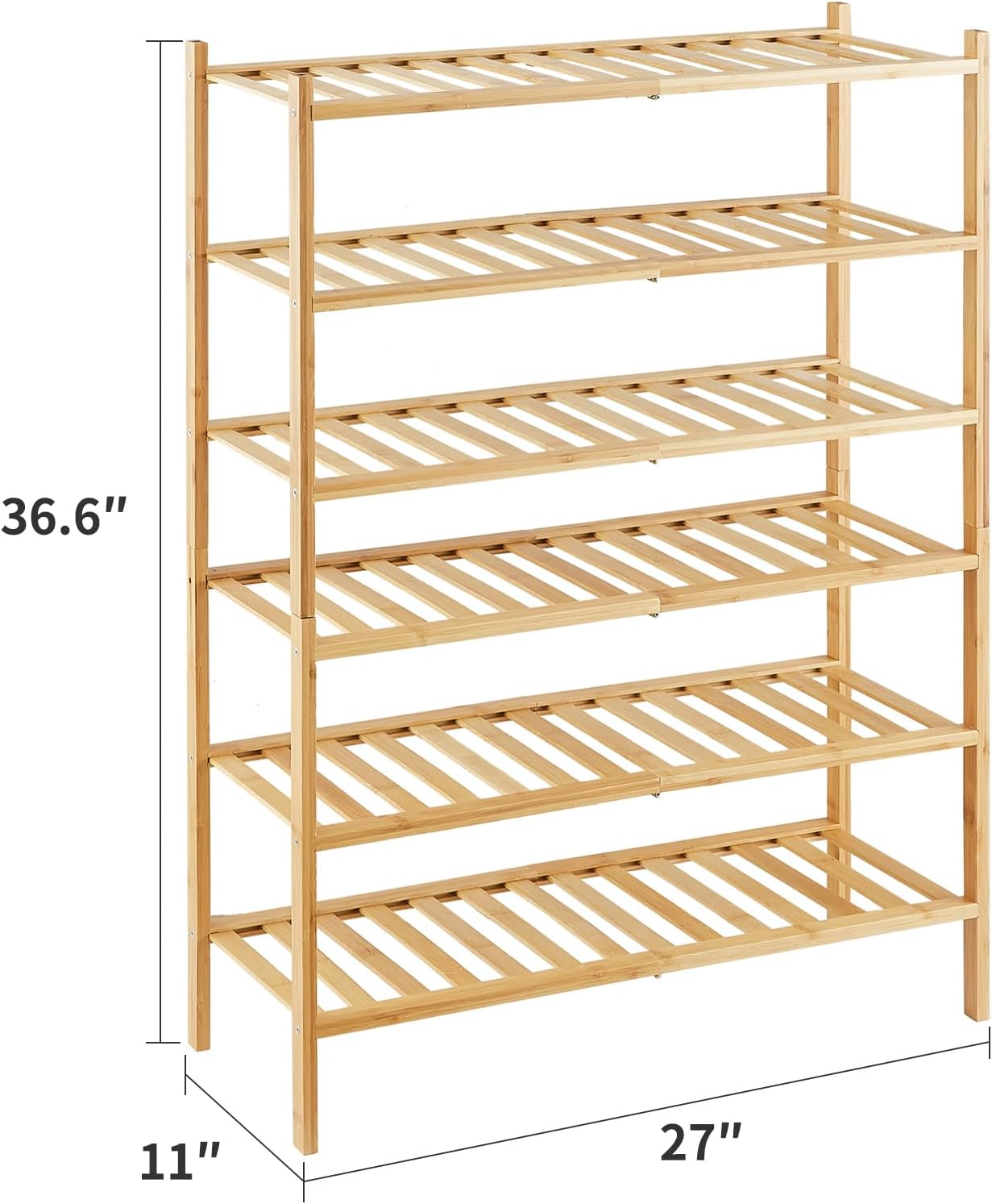 Zapatero bambú 6 niveles apilable dormitorio pasillo