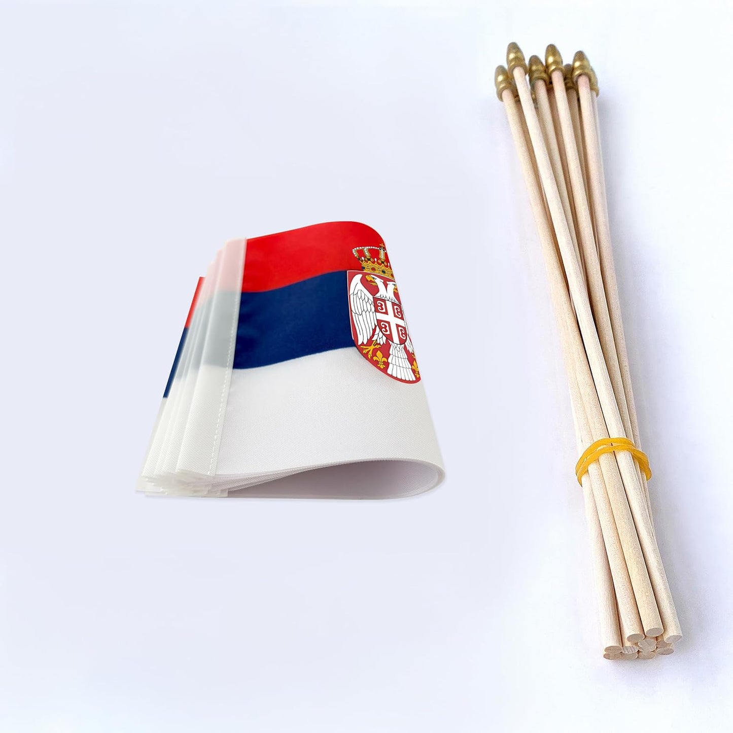 Banderas serbias 5x8pulg paquete 12