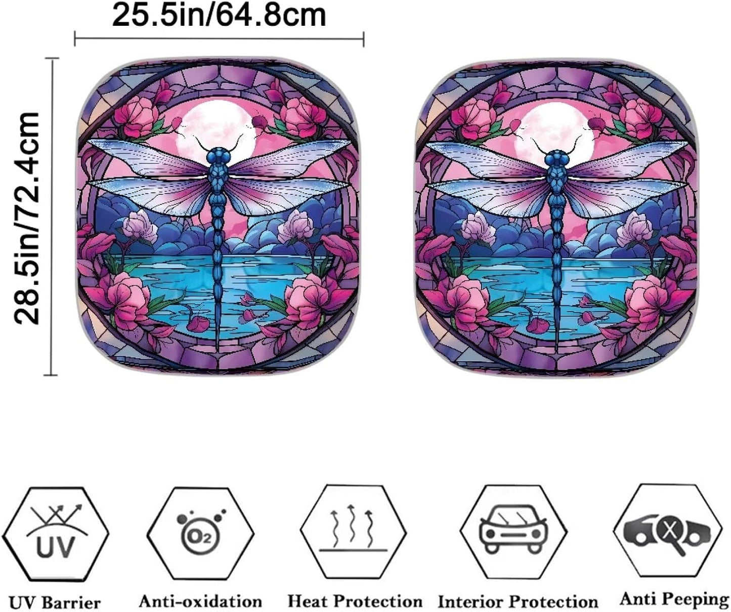 Parasol 2 Pzas Estampado Floral para Vehículo Plegable