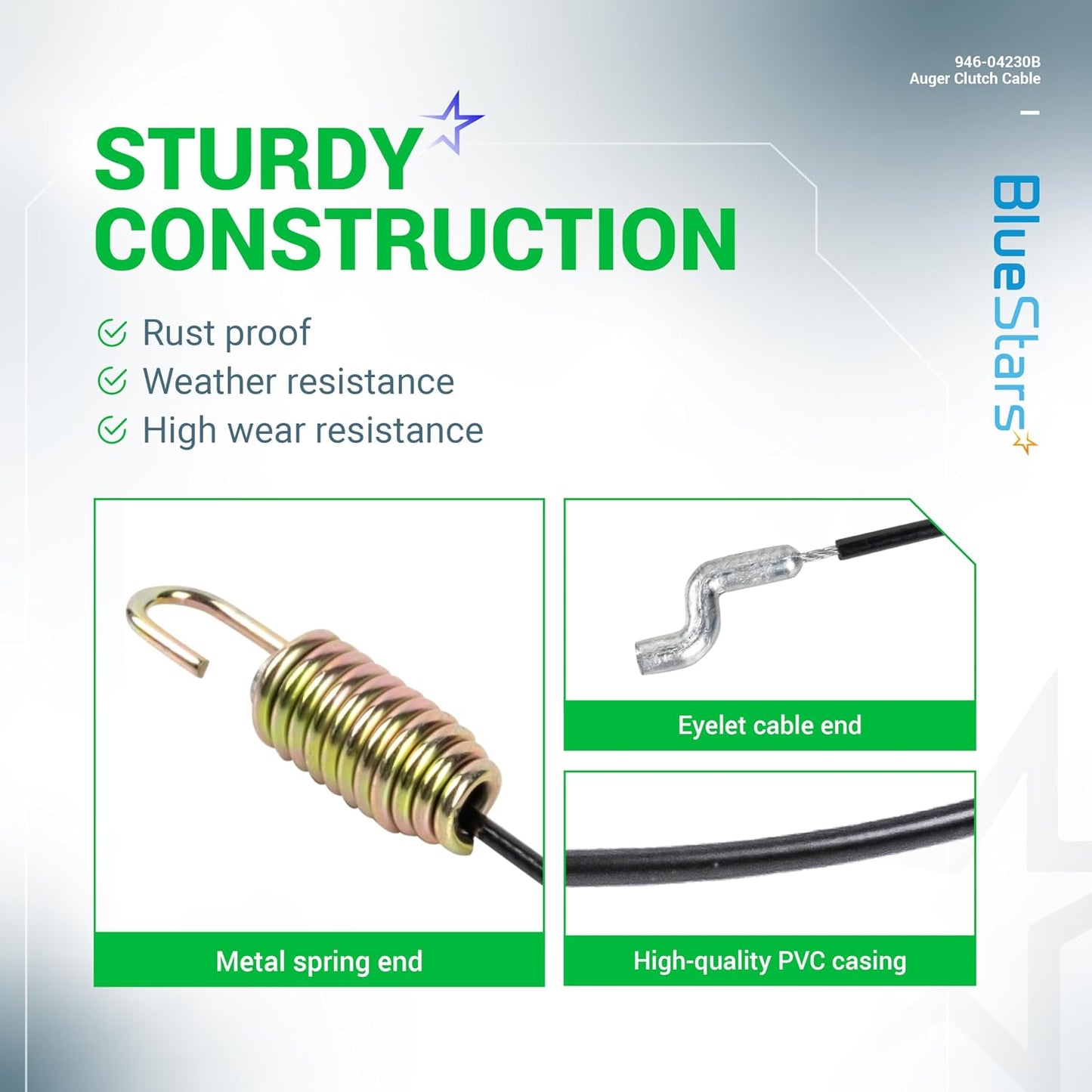 Cable embrague barrena MTD Cub Cadet 946-04230 set 2