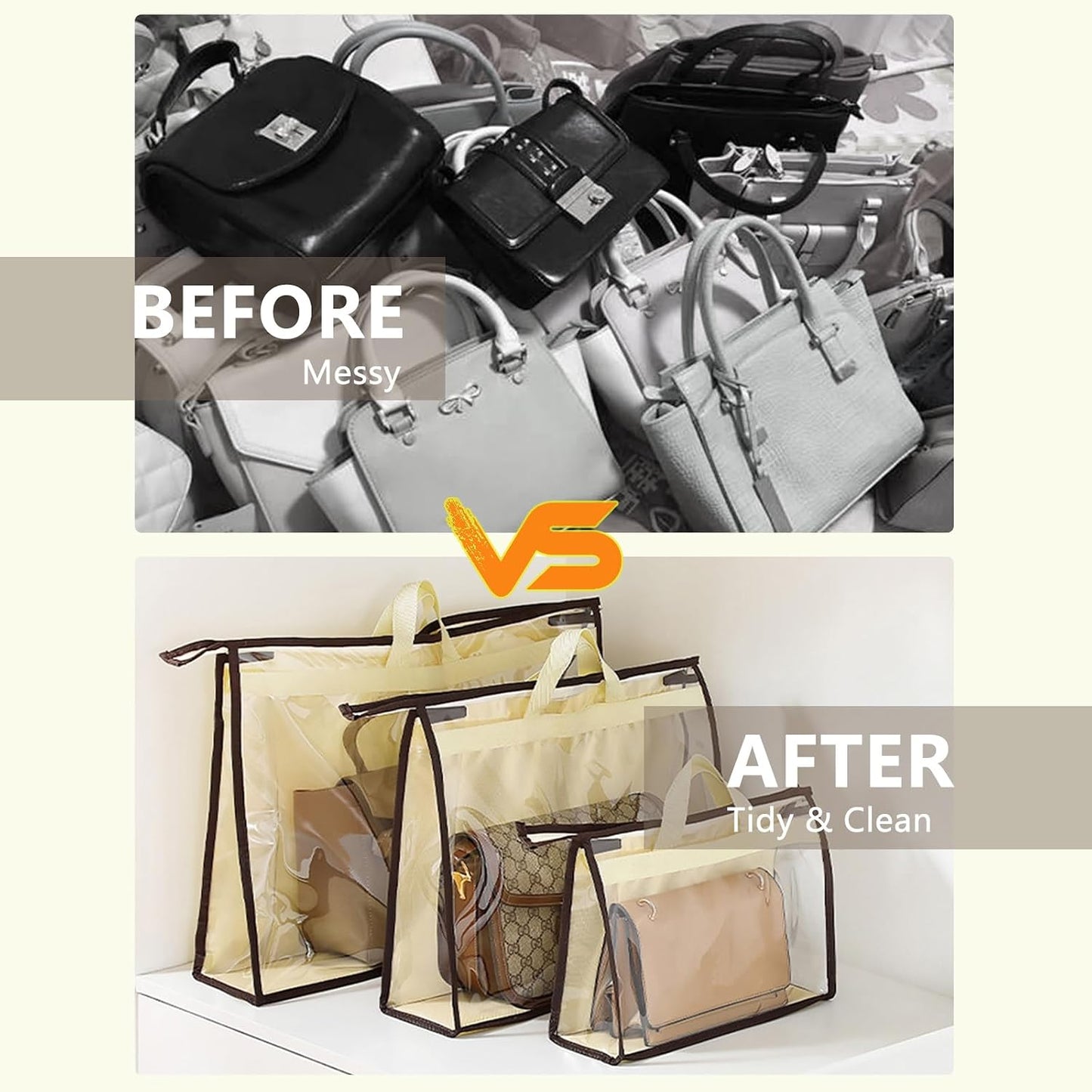 4 Bolsas colgantes almacenamiento transparente