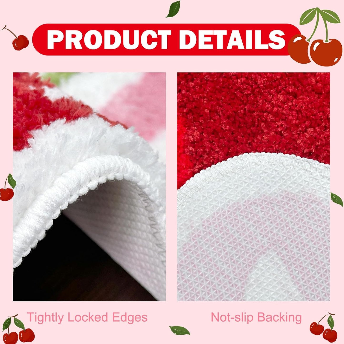 Alfombra baño lazo cerezo antideslizante 19.5x21.5pulg