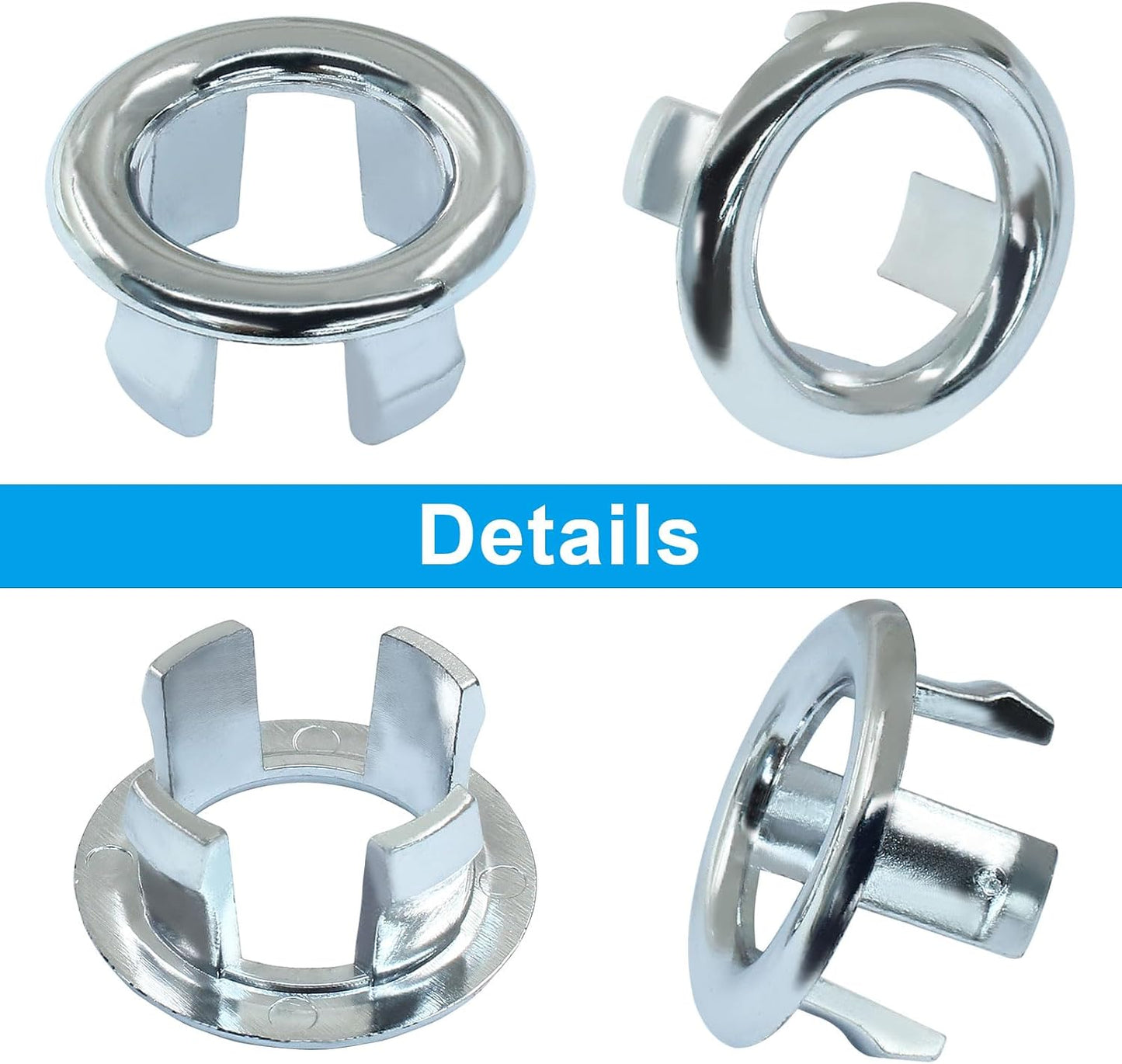 4 Anillos Rebosadero Redondo para Fregadero Baño y Cocina