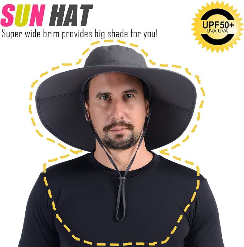 Sombrero plegable ala ancha UPF 50 para pesca