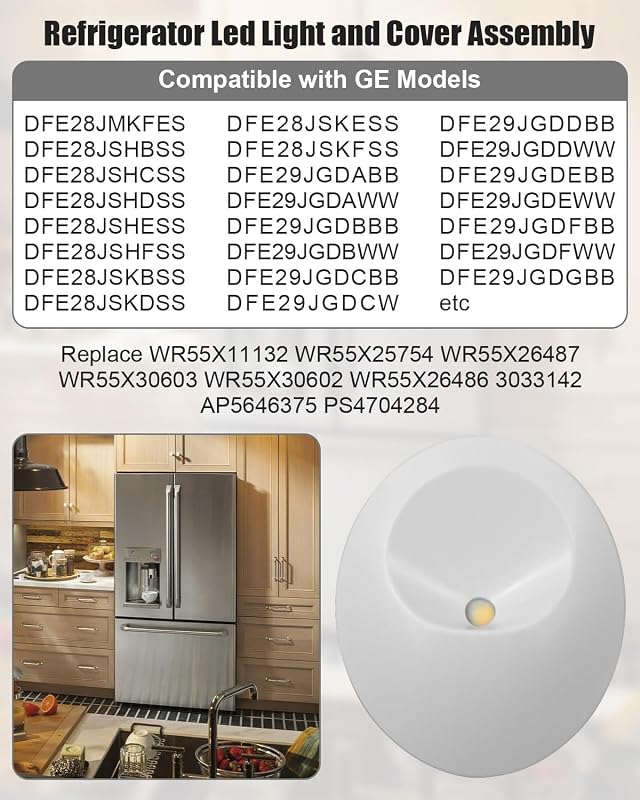 Set luz LED cubierta frigorífico GE 3 Uds