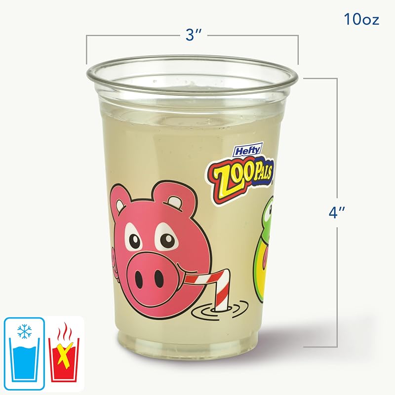 Vasos plástico animales 10oz 25uds uso diario