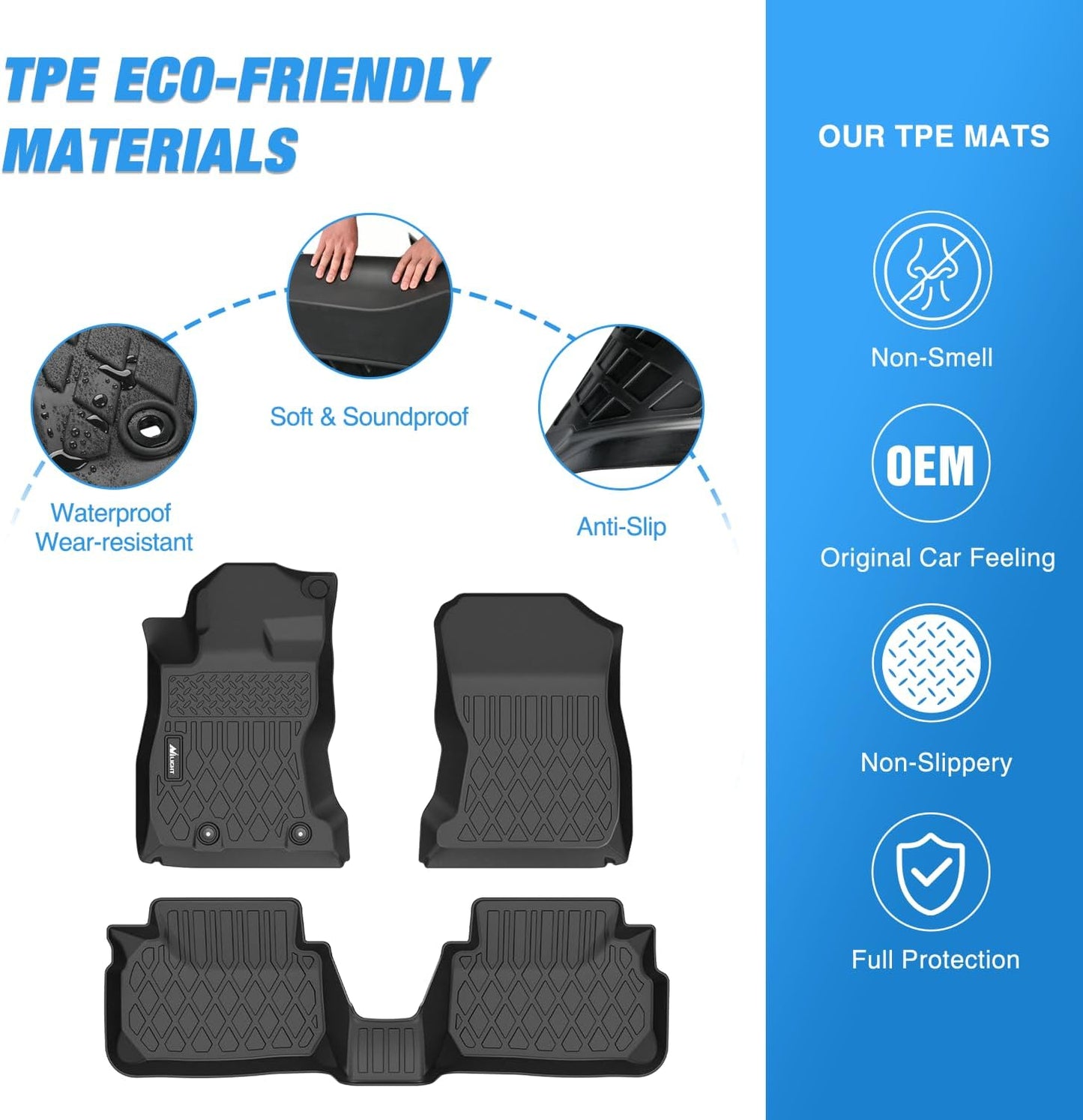 Alfombrillas TPE para Subaru WRX resistentes al clima