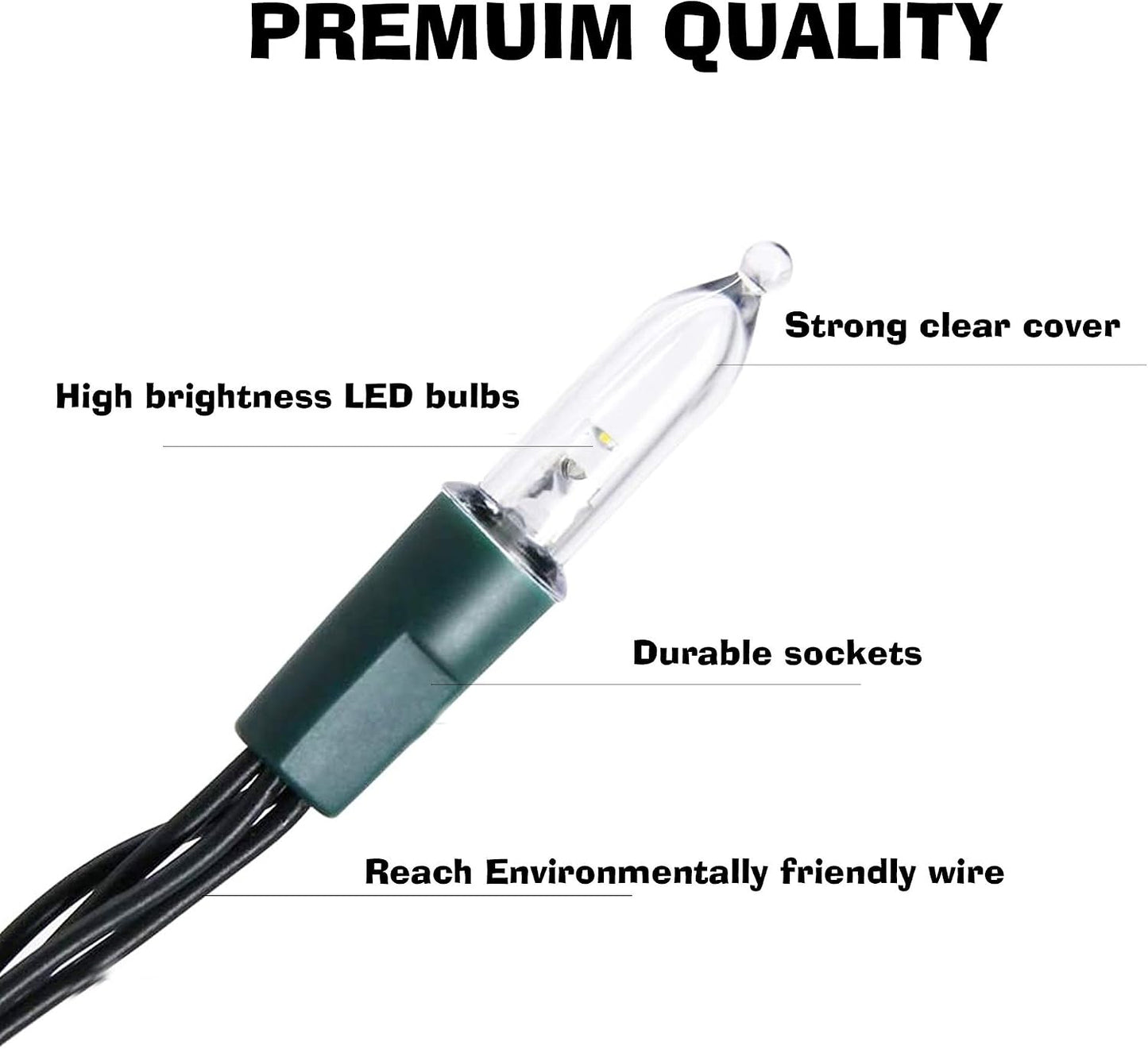 Tira luces LED 16ft 8 modos impermeables para árbol y jardín