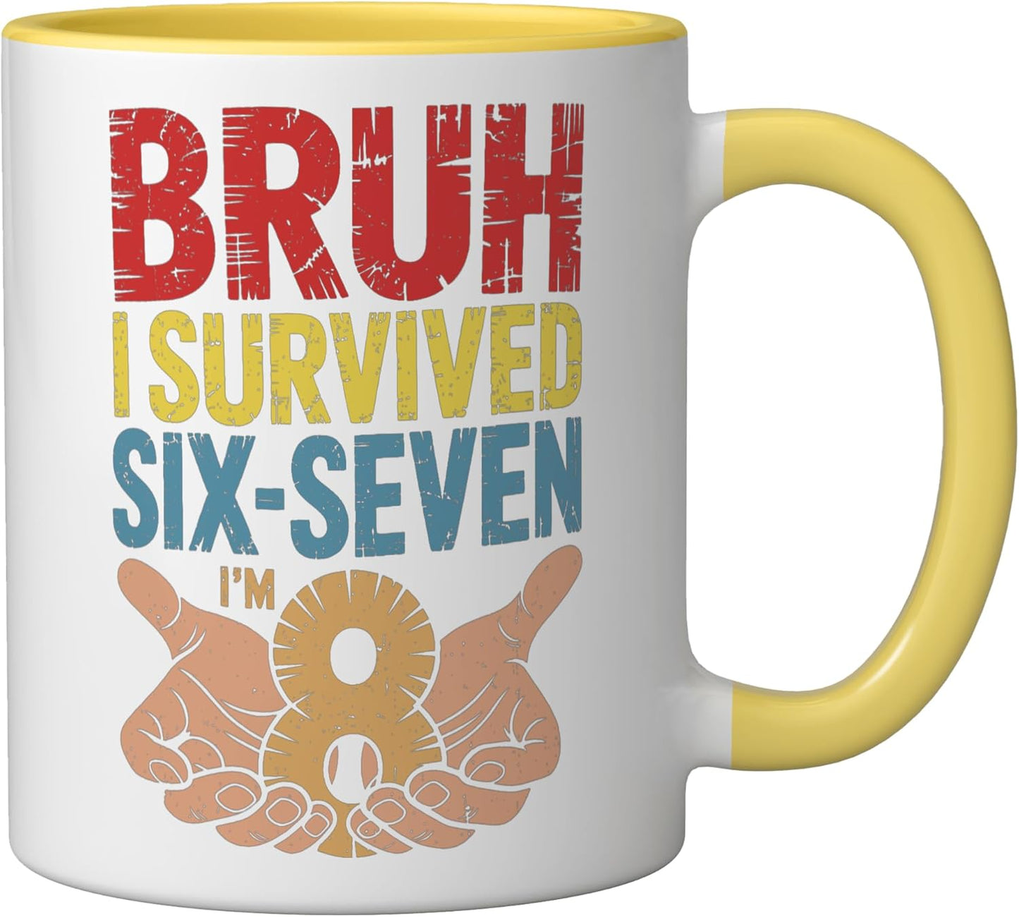 Taza Cerámica Cumpleaños Hombre Año 8 67 Amarillo/Blanco