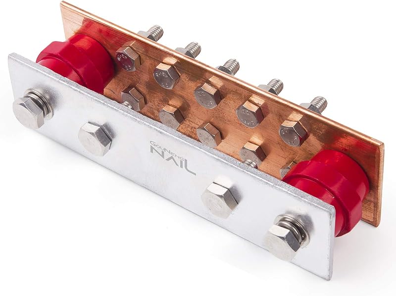 Kit barra tierra cobre pared 5/16" 10 posiciones UL
