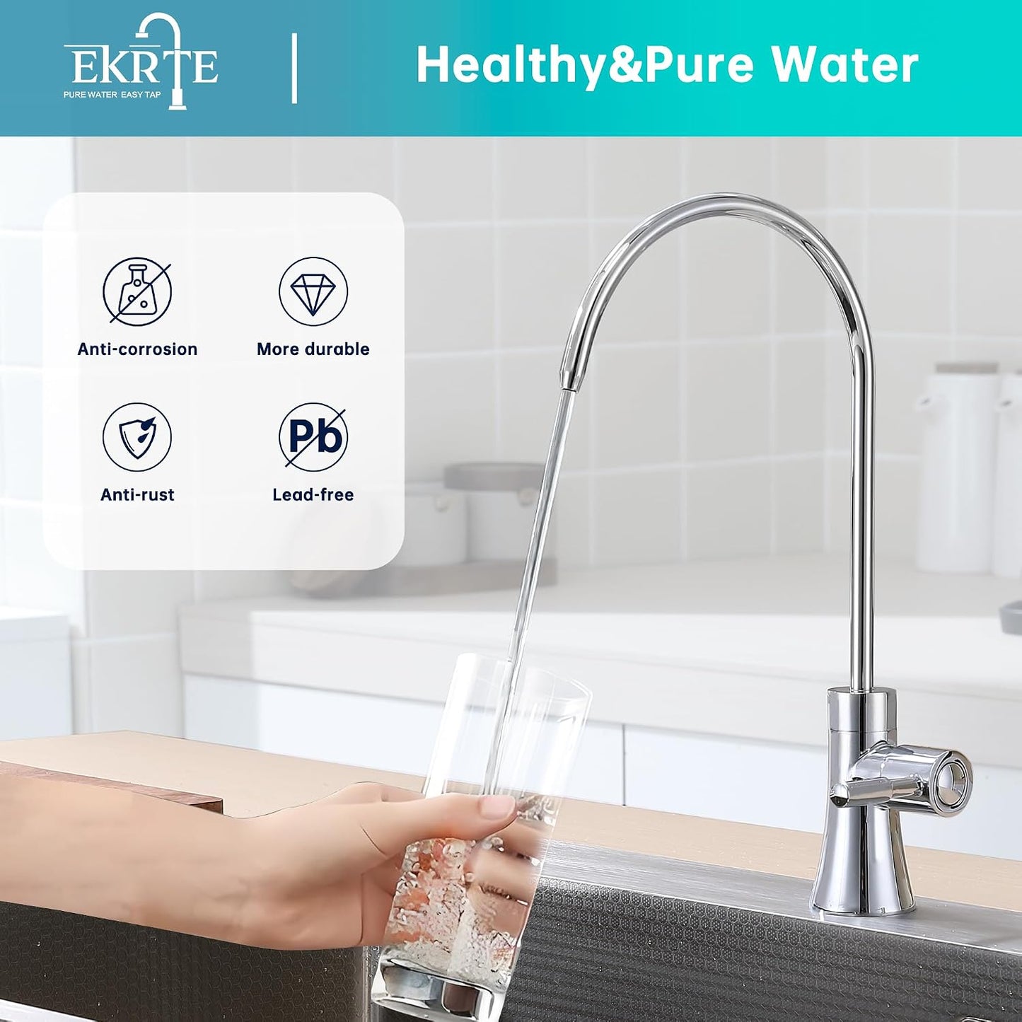 Grifo cocina purificador agua cromo pulido sistema filtro