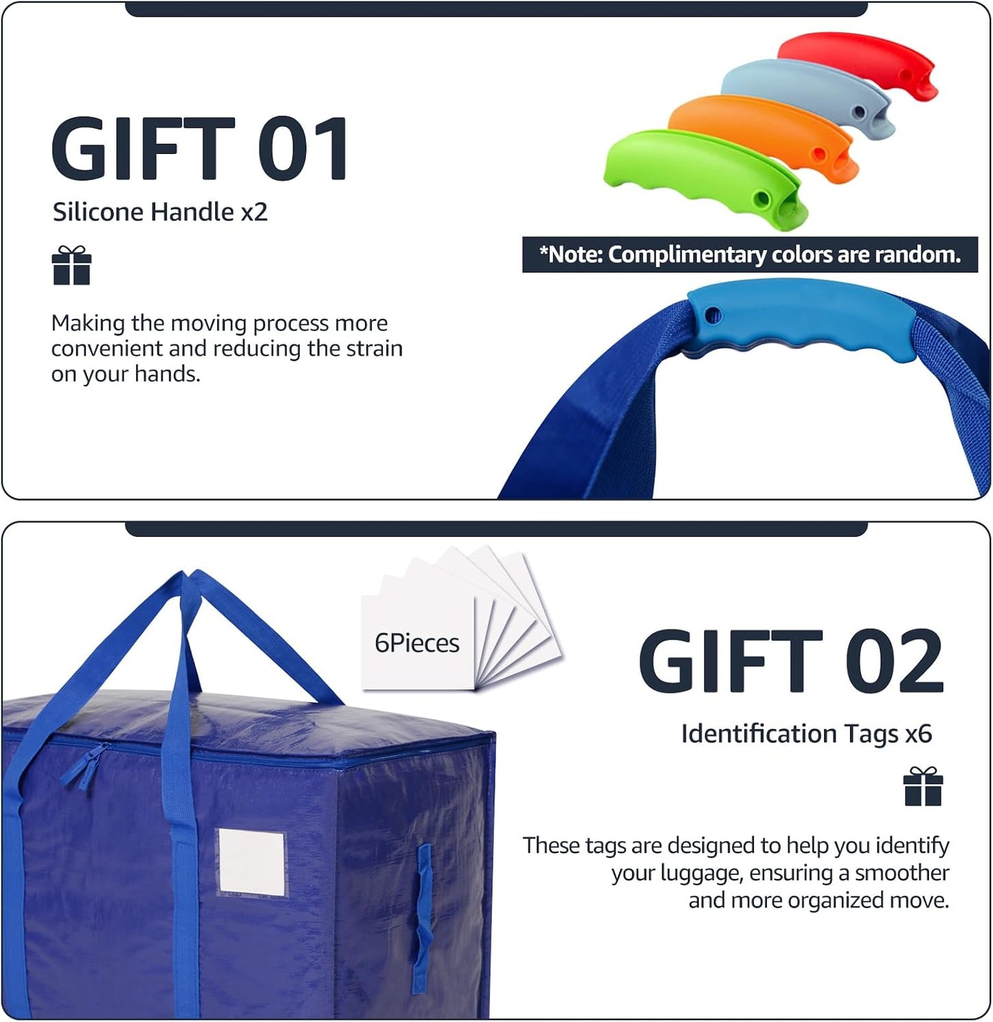 Bolsas mudanza resistentes grandes con tapas azules