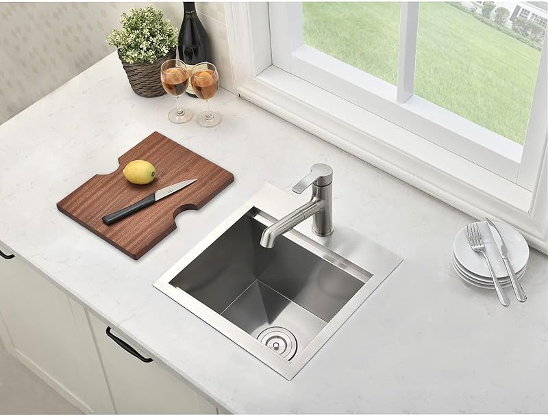 Fregadero acero inox 15x15" para barra cocina