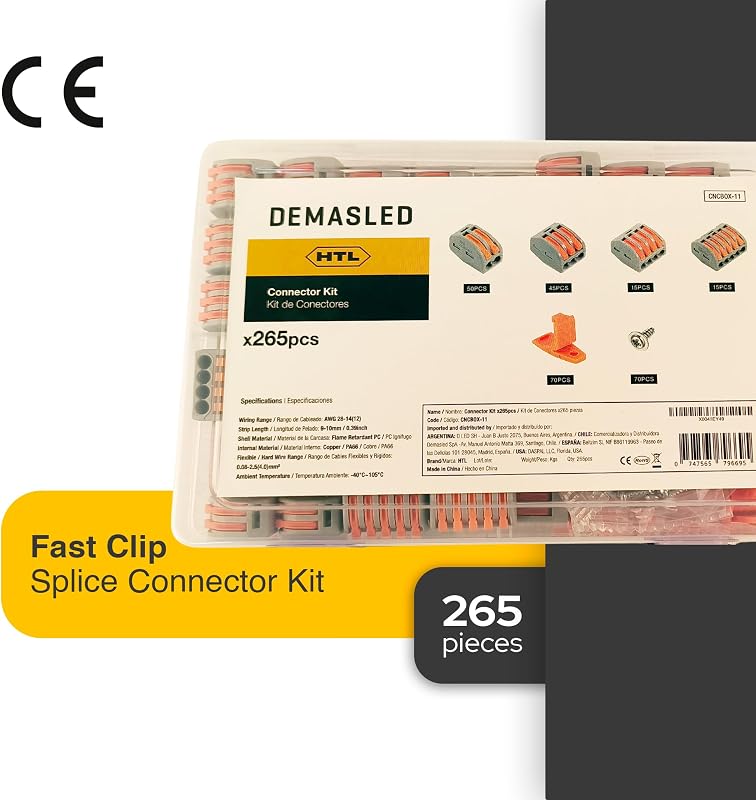 Kit 265 Pzas Conectores Cable Eléctrico 2-5 Terminales