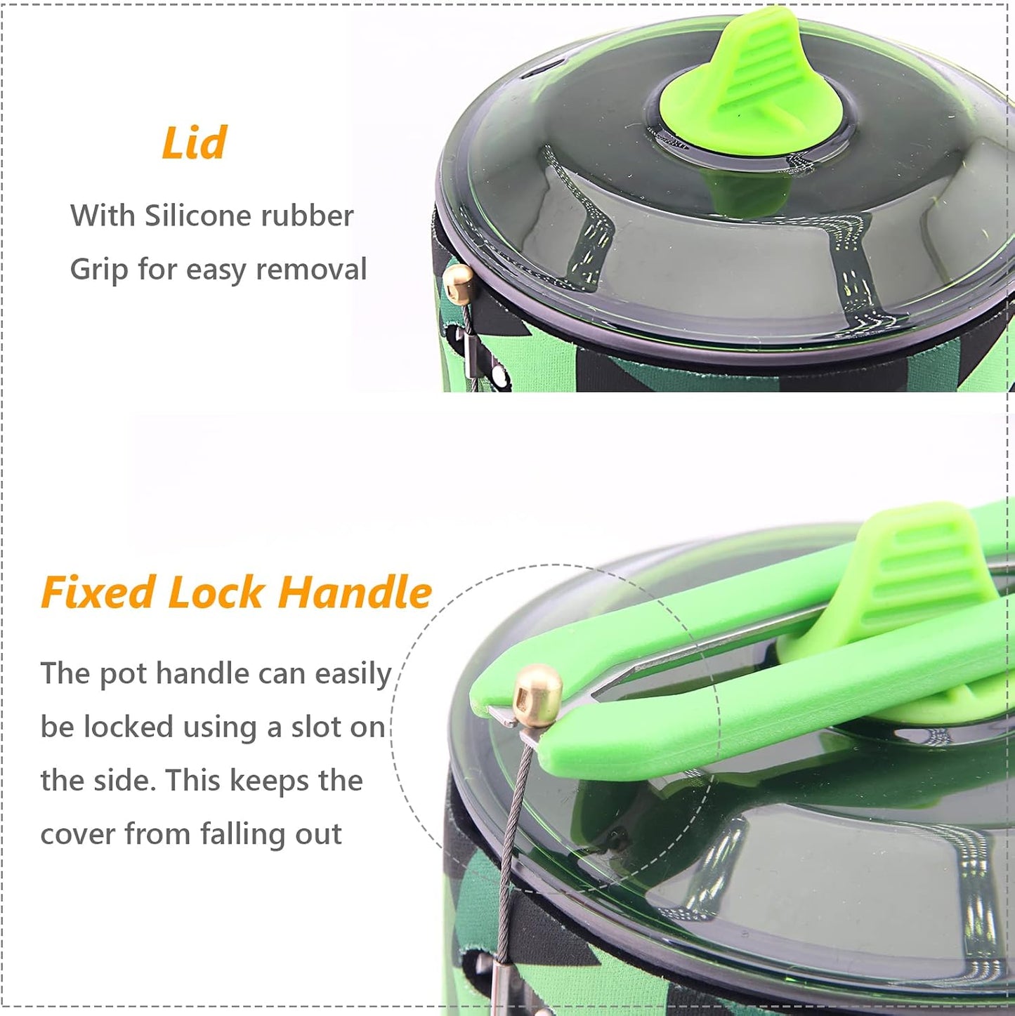 Estufa camping mochilero 1L Sistema cocina verde