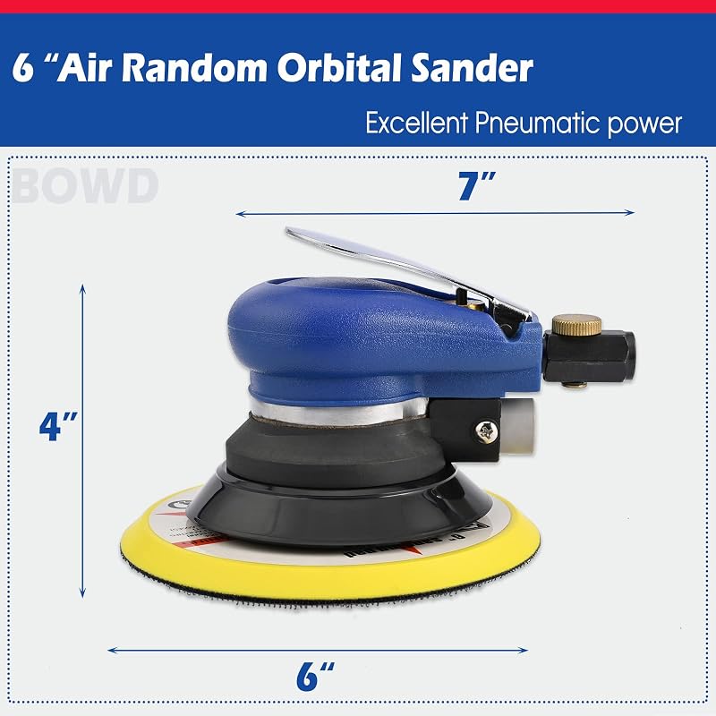 Lijadora orbital aire 6" 10pzas lija carrocería