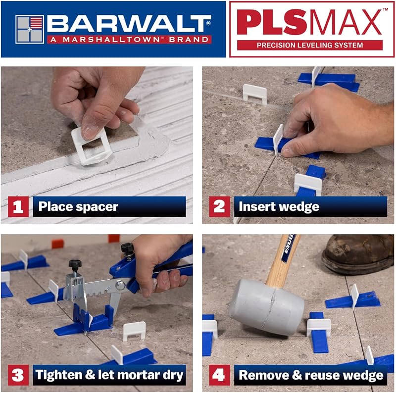 Sistema nivelación azulejos 1/8" bases y clips 3PLSMAX1000