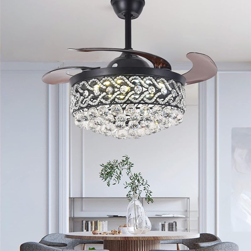 Ventilador techo negro 42" control remoto 3 vel luces