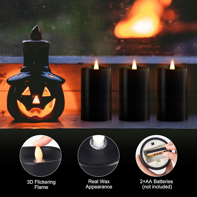 3 Pzas Velas LED Sin Llama 3x5" Con Control Remoto