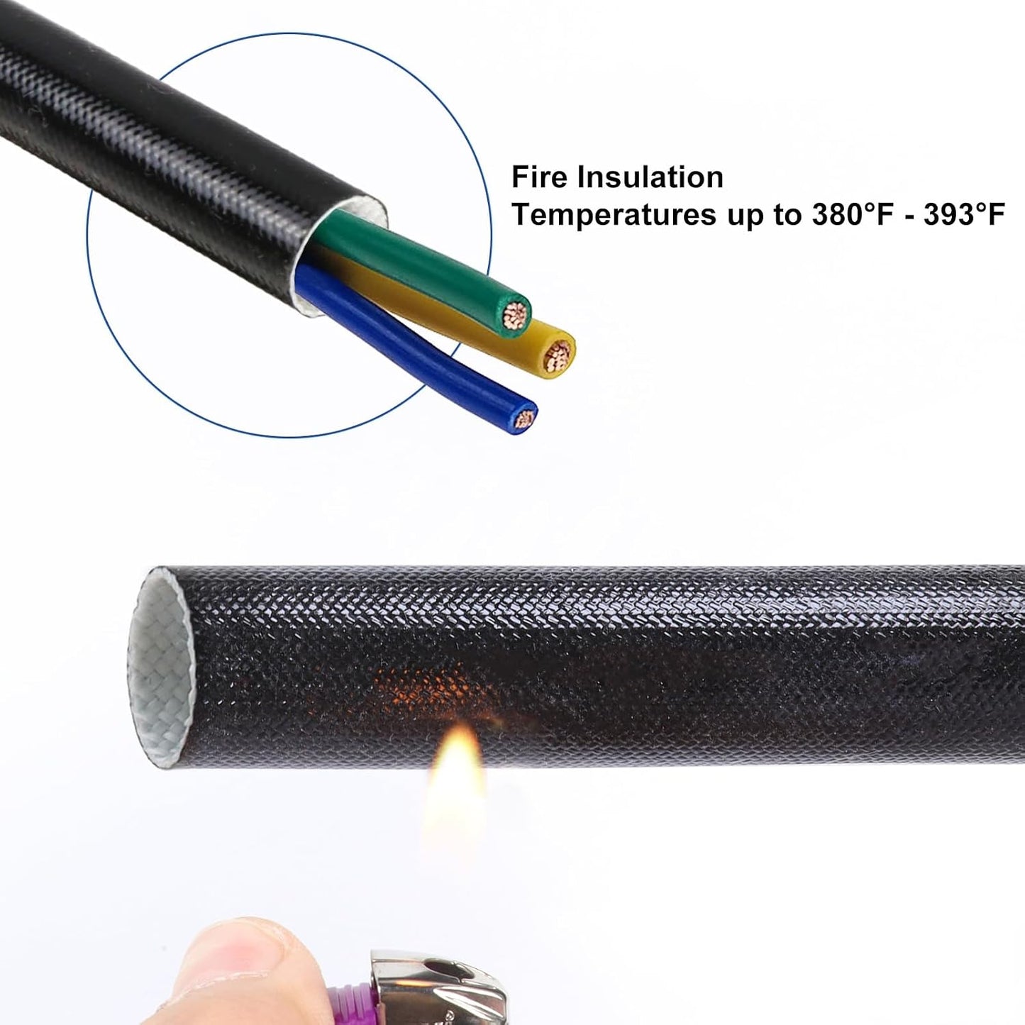 Funda protección térmica 3/4" 12ft silicona 380°F negro