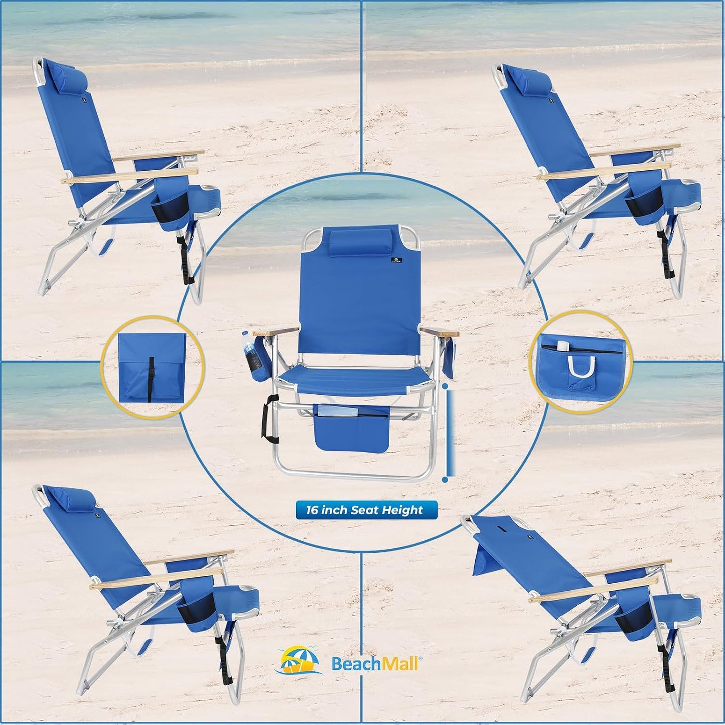 Silla playa Big Jumbo aluminio resiste 500lb