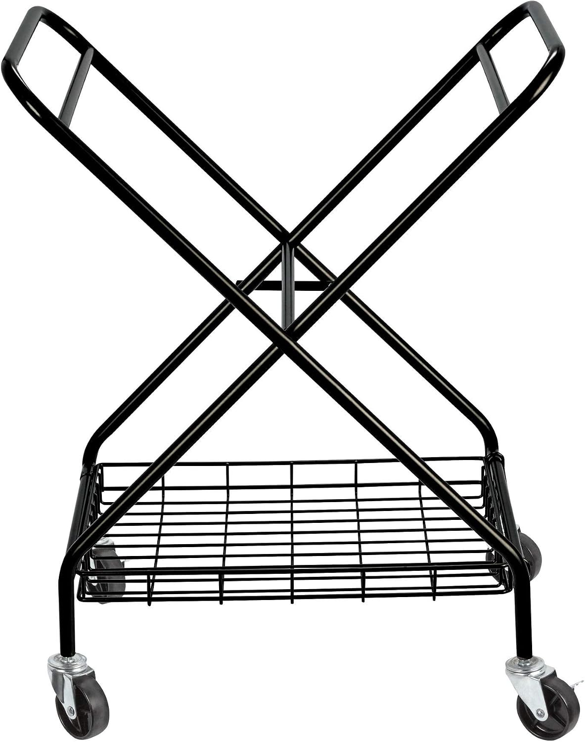 Carrito lavandería plegable con cesta negro