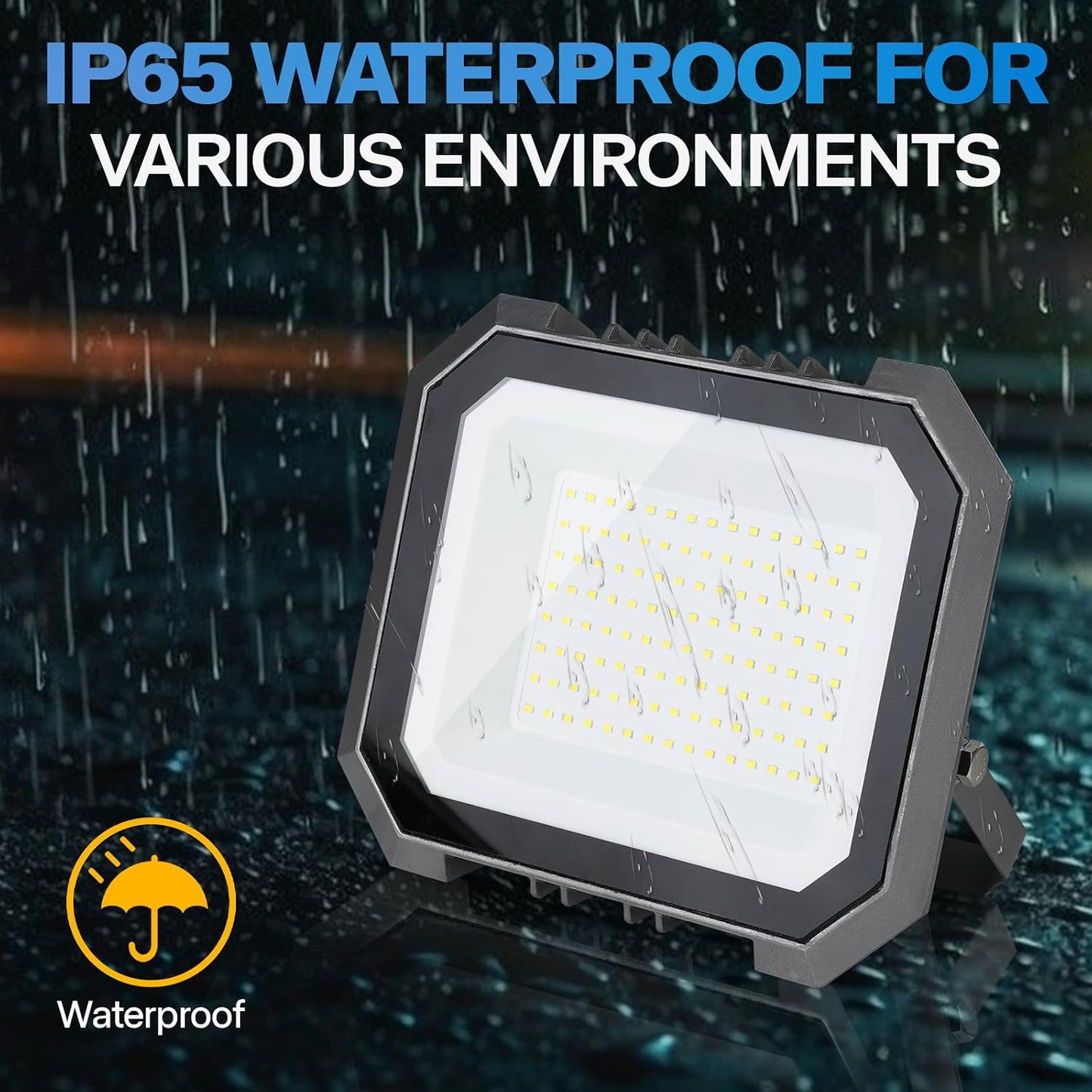 Luz inundación LED exterior 50W 6000K IP65 enchufe 5.9"
