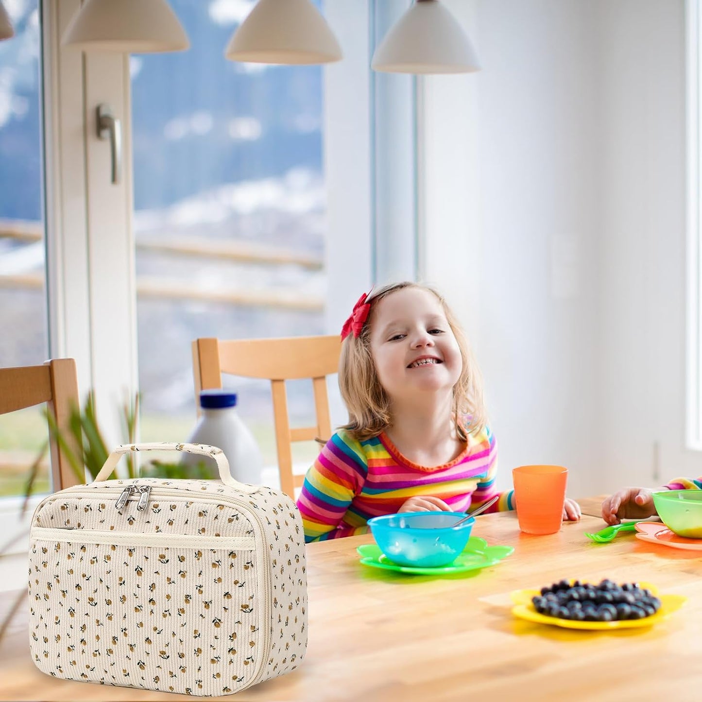 Bolsa almuerzo niños aislada corduroy térmica