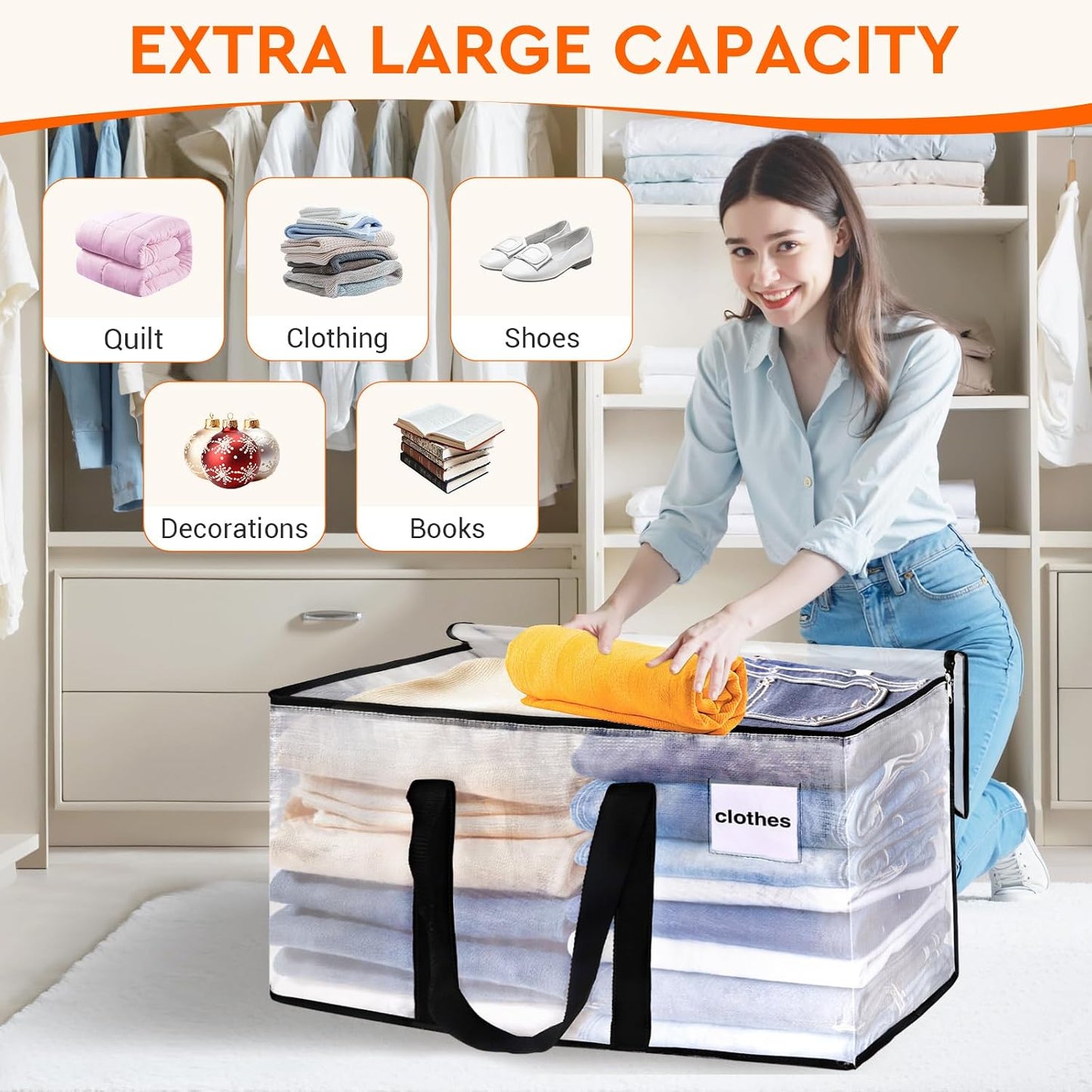 Bolsas transparentes con cremallera 6 pzas para mudanza