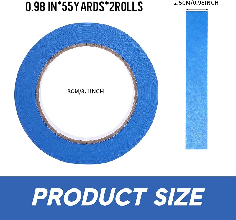 Cinta pintor azul 0.98pulg x 55yd 2 rollos sin residuos
