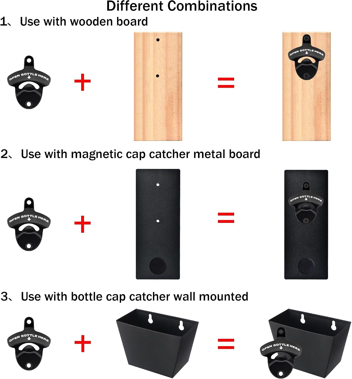Abrebotellas pared 12uds poste enfriador madera negro blanco