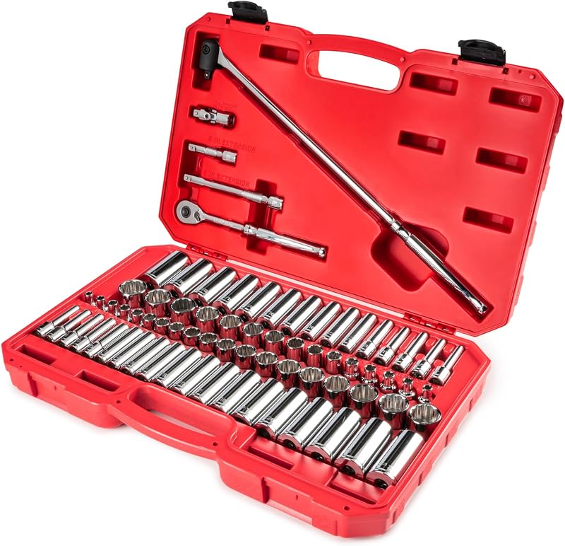 Set llaves vaso trinquete 3/8 pulg 73 Pzas 1/4-1 pulg