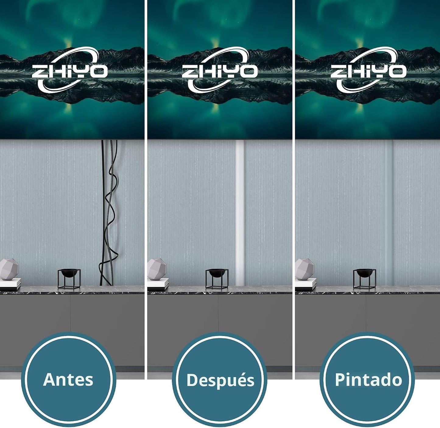 Kit canaleta ocultar cables 68pulg para TV pared pintable