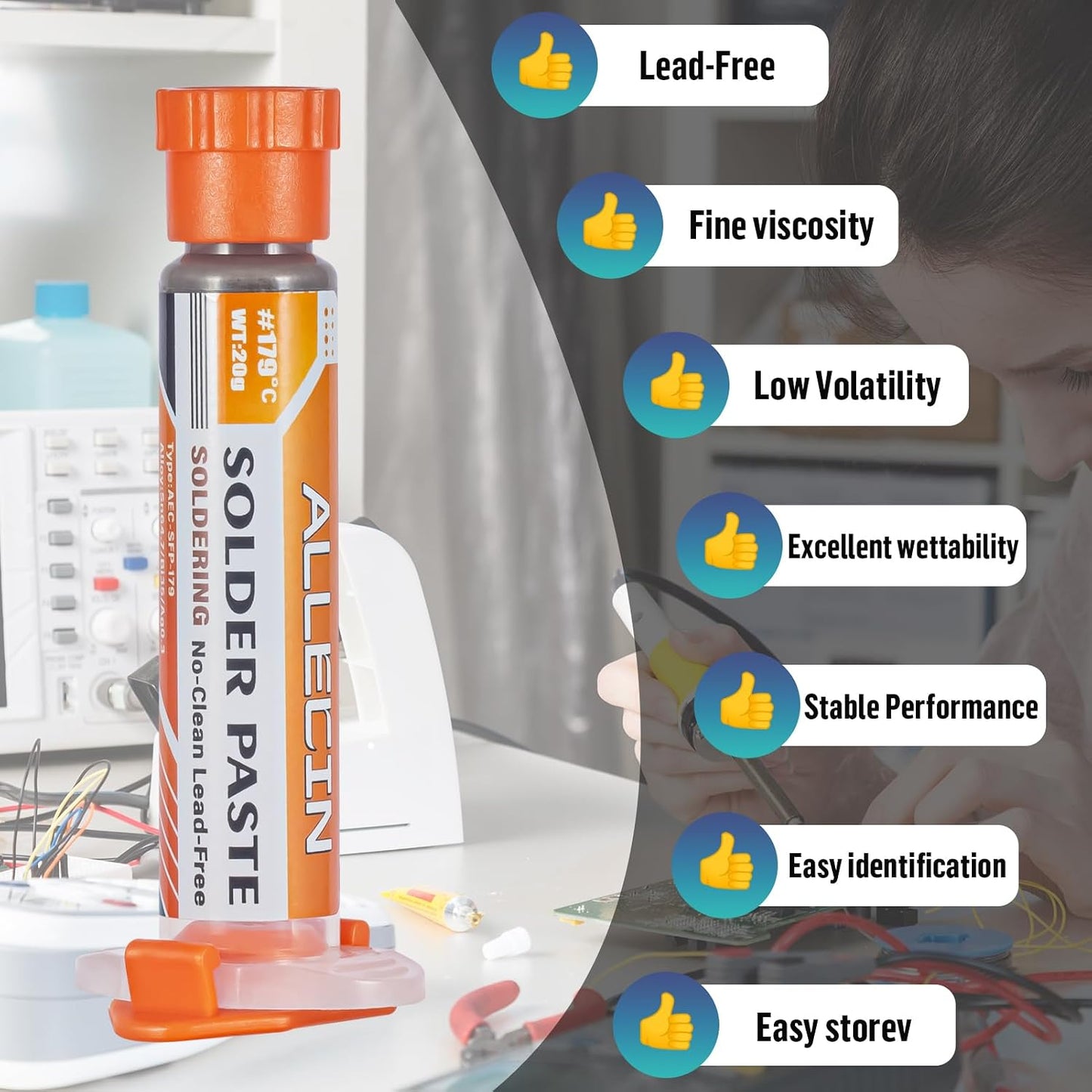Pasta soldadura sin plomo 20g para electrónica SMD BGA