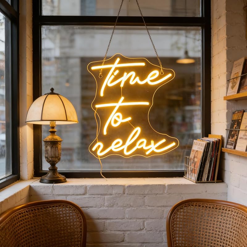 Letrero LED neon Time To Relax dormitorio spa regalo