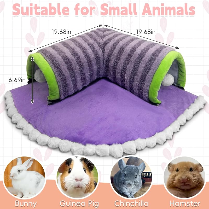 Cama túnel hámster lavable extraíble morado